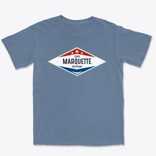 Marquette Michigan Diamond Star Premium Heavyweight T-shirt