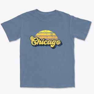 Chicago Illinois Sublime Sunset Premium Heavyweight T-shirt