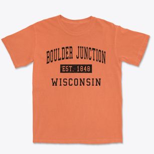 Boulder Junction Wisconsin Classic Established Premium Heavyweight T-shirt