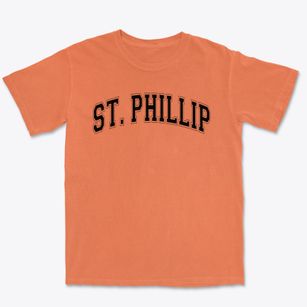 St Phillip Of Jesus Parish Varsity Arch Premium Heavyweight T-shirt