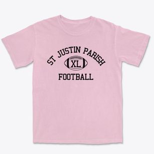 St Justin Parish Classic Football Premium Heavyweight T-shirt