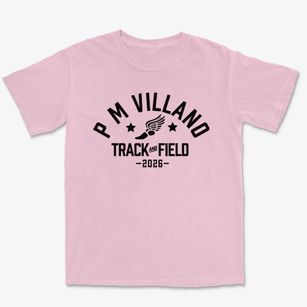P M Villano Elementary School Track and Field Premium Heavyweight T-shirt