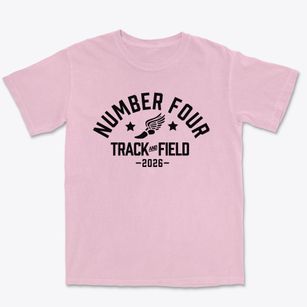 Number Four School Track and Field Premium Heavyweight T-shirt