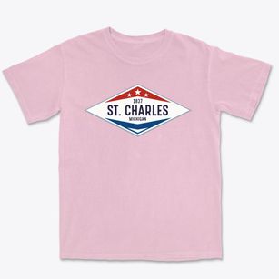 St. Charles Michigan Diamond Star Premium Heavyweight T-shirt