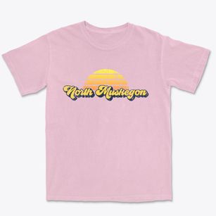 North Muskegon Michigan Sublime Sunset Premium Heavyweight T-shirt