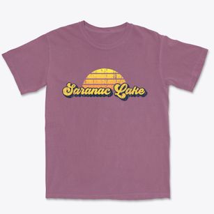 Saranac Lake New York Sublime Sunset Premium Heavyweight T-shirt