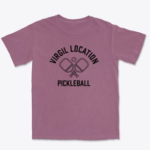 Virgil Location Michigan Pickleball Premium Heavyweight T-shirt