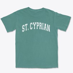 Saint Cyprian School Varsity Arch Premium Heavyweight T-shirt