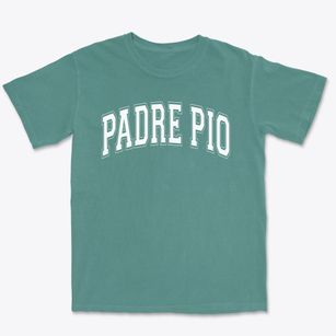 Padre Pio Academy Varsity Arch Premium Heavyweight T-shirt