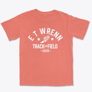 E T Wrenn Junior High School Track and Field Premium Heavyweight T-shirt