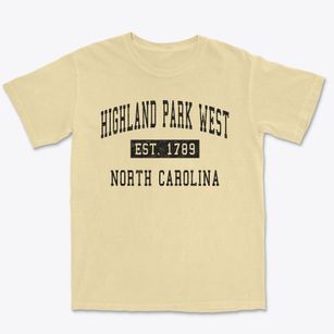 Highland Park West North Carolina Classic Established Premium Heavyweight T-shirt