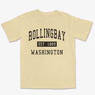 Rollingbay Washington Classic Established Premium Heavyweight T-shirt