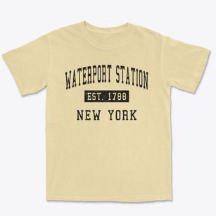 Waterport Station New York Classic Established Premium Heavyweight T-shirt