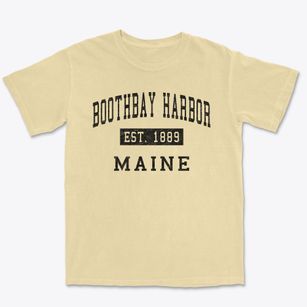 Boothbay Harbor Maine Classic Established Premium Heavyweight T-shirt