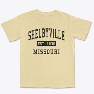 Shelbyville Missouri Classic Established Premium Heavyweight T-shirt