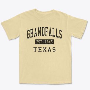 Grandfalls Texas Classic Established Premium Heavyweight T-shirt