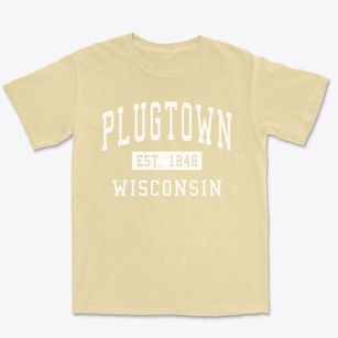 Plugtown Wisconsin Classic Established Premium Heavyweight T-shirt