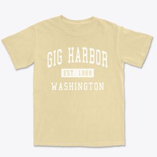 Gig Harbor Washington Classic Established Premium Heavyweight T-shirt