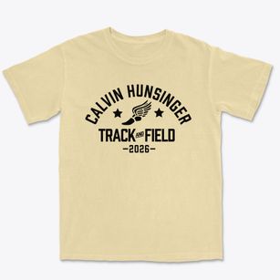 Calvin Hunsinger School Track and Field Premium Heavyweight T-shirt