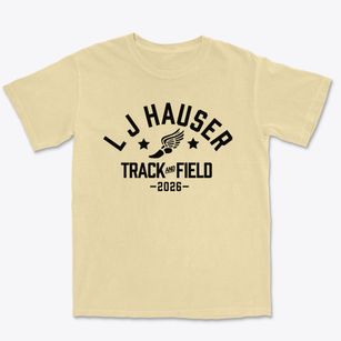 L J Hauser Junior High School Track and Field Premium Heavyweight T-shirt