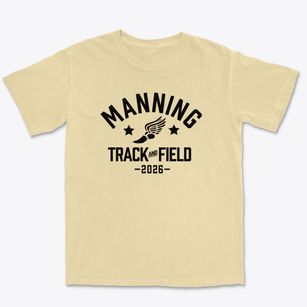 Manning School Number 45 Track and Field Premium Heavyweight T-shirt