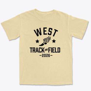 Moore West Junior High School Track and Field Premium Heavyweight T-shirt