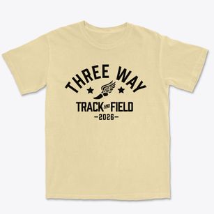 Three Way Elementary School Track and Field Premium Heavyweight T-shirt