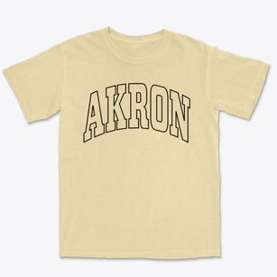 Akron Ohio Trendy Block Premium Heavyweight T-shirt