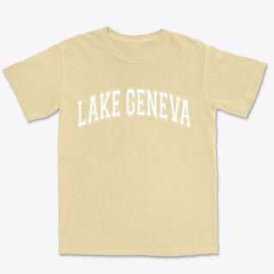 Lake Geneva Wisconsin Varsity Premium Heavyweight T-shirt