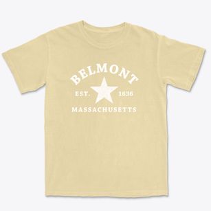 Belmont Massachusetts Star Premium Heavyweight T-shirt
