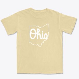  Ohio Script Shape Premium Heavyweight T-shirt