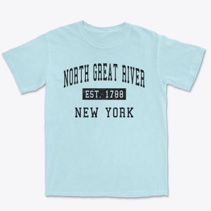 North Great River New York Classic Established Premium Heavyweight T-shirt
