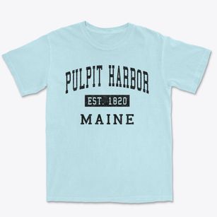 Pulpit Harbor Maine Classic Established Premium Heavyweight T-shirt
