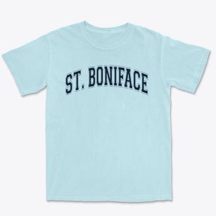 St Boniface Parish Varsity Arch Premium Heavyweight T-shirt