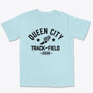 Queen City High School Track and Field Premium Heavyweight T-shirt