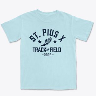 Saint Pius X High School Track and Field Premium Heavyweight T-shirt
