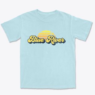 Blue River Colorado Sublime Sunset Premium Heavyweight T-shirt