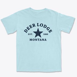 Deer Lodge Montana Star Premium Heavyweight T-shirt