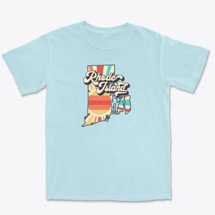  Rhode Island Retro Art Premium Heavyweight T-shirt