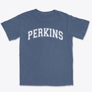 Perkins Elementary School Varsity Arch Premium Heavyweight T-shirt