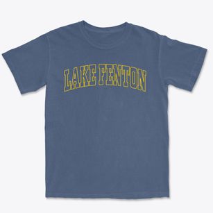 Lake Fenton Michigan Trendy Block Premium Heavyweight T-shirt