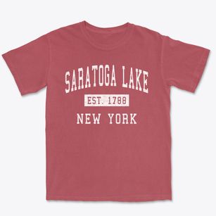 Saratoga Lake New York Classic Established Premium Heavyweight T-shirt