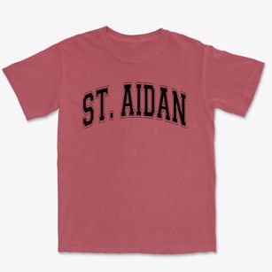 St Aidan Parish Varsity Arch Premium Heavyweight T-shirt