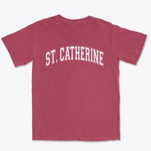St Catherine Of Sienna Parish Varsity Arch Premium Heavyweight T-shirt