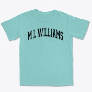 M L Williams Junior High School Varsity Arch Premium Heavyweight T-shirt