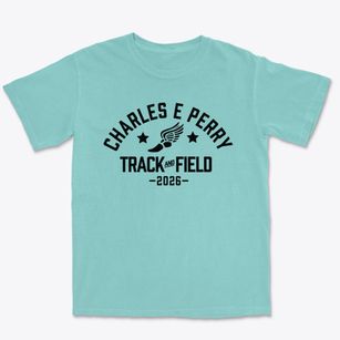 Charles E Perry Elementary School Track and Field Premium Heavyweight T-shirt