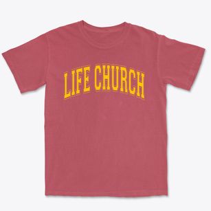 Life Church Learning Center & Academy Varsity Arch Premium Heavyweight T-shirt