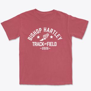 Bishop Hartley High School Track and Field Premium Heavyweight T-shirt