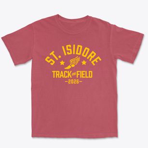 St. Isidore Parish Track and Field Premium Heavyweight T-shirt