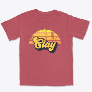 Clay California Sublime Sunset Premium Heavyweight T-shirt